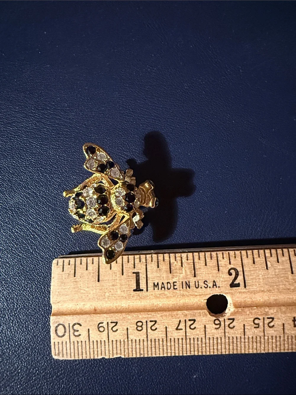 Joan Rivers Gold-Tone Bee Brooch with Black and Clear Stones